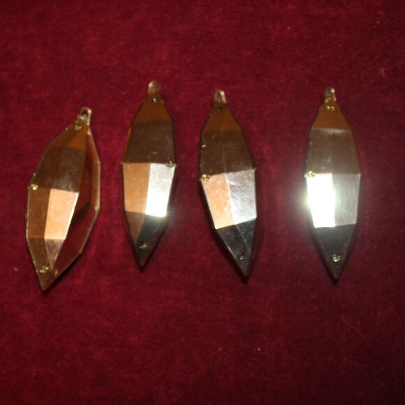 Vintage Diorama Reflector Ornaments - Gold toned set of 4 - Picture 2 of 2